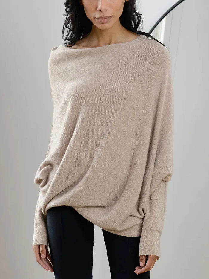 GR | Asymmetrisch Drapierter Pullover