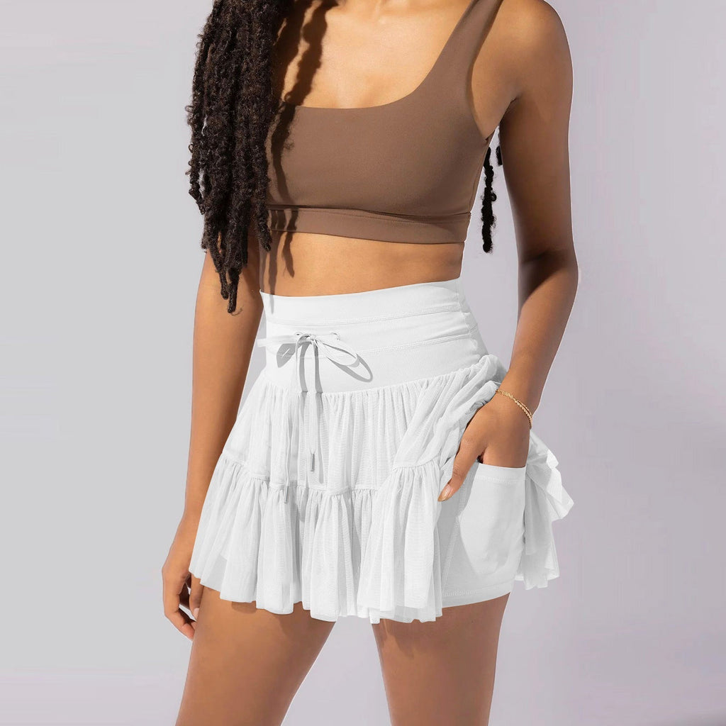 GR | High-waisted mini skirt with safety shorts