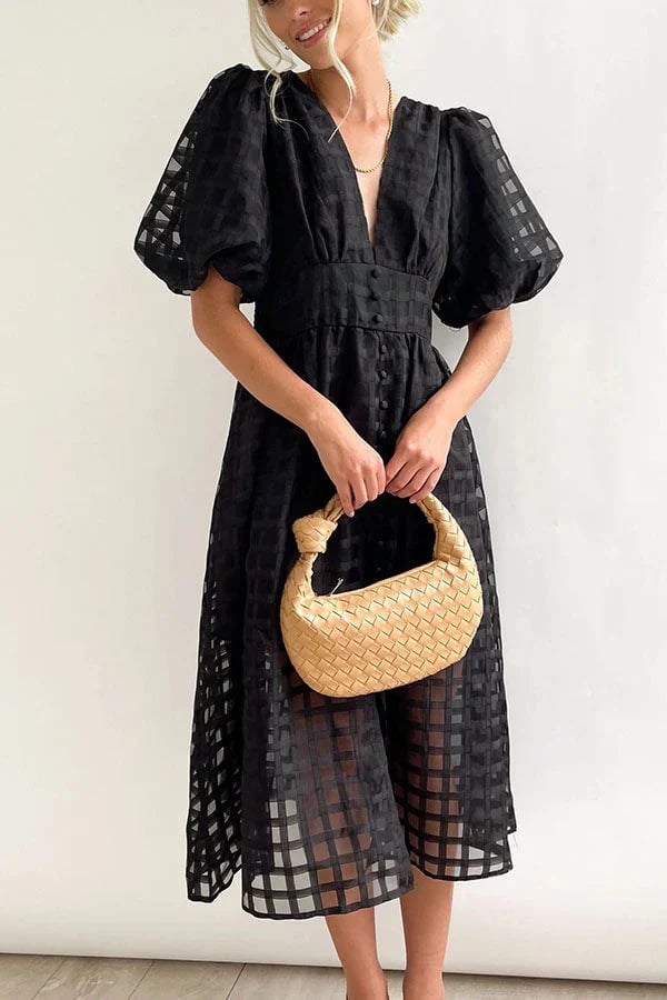 GR | Midikleid mit Puffärmeln