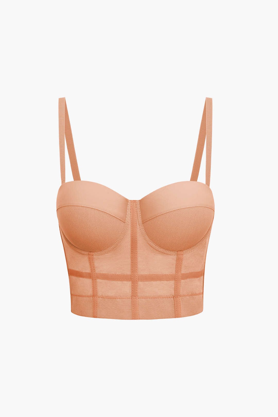 GR | Figure-hugging bustier top with underwire cups and transparent mesh structure