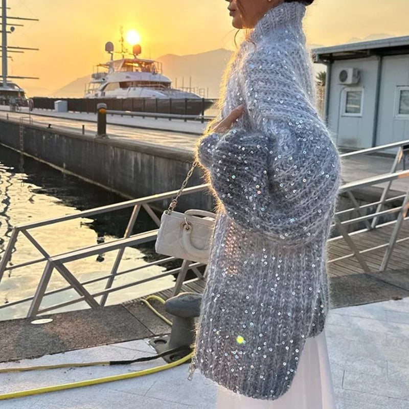 GR | Cardigan with glitter sequins