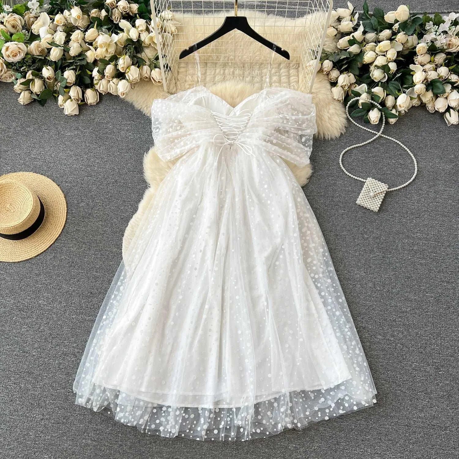 GR | Luxury French white dress