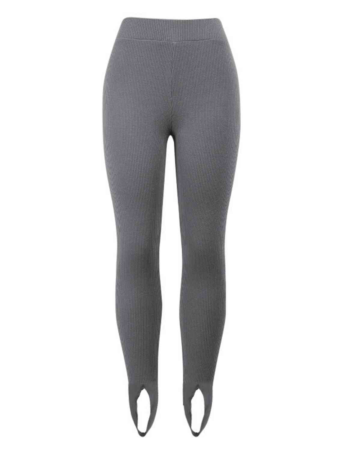 GR | Geripptes Mittel Taillen Leggings