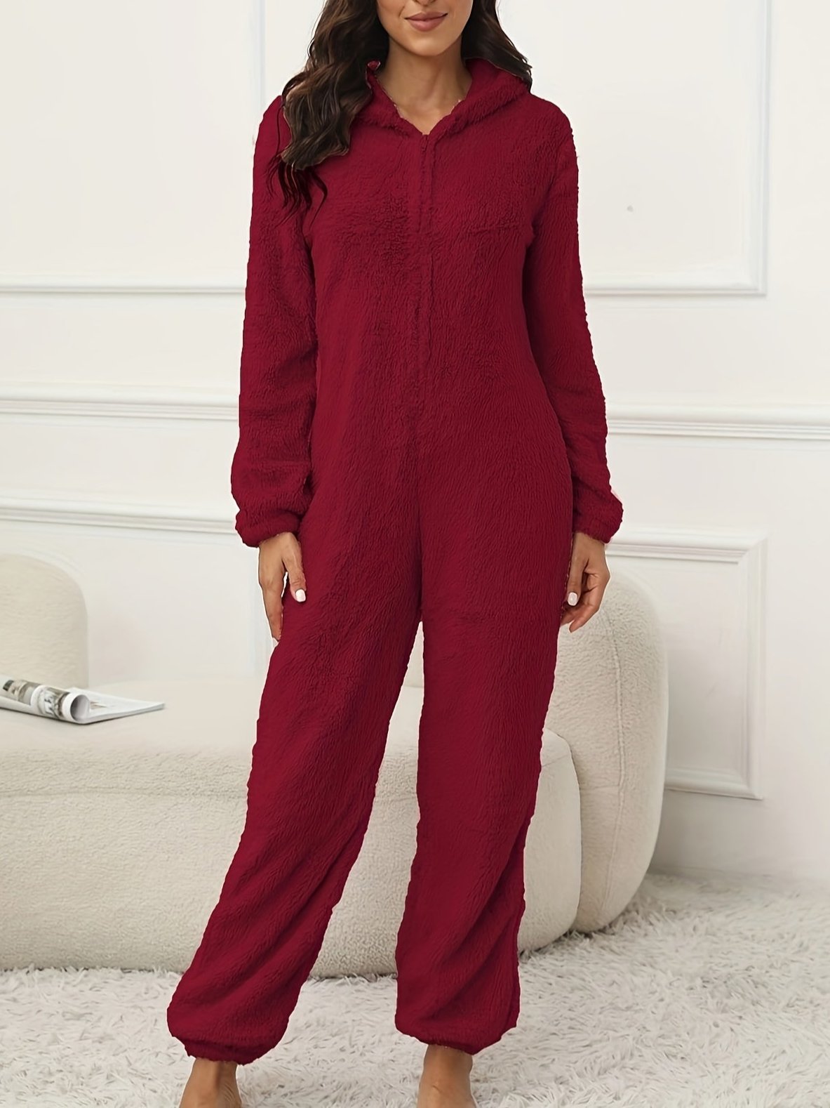 GR | Hooded Lounge Jumpsuit For Stylish Winter Comfort For Women