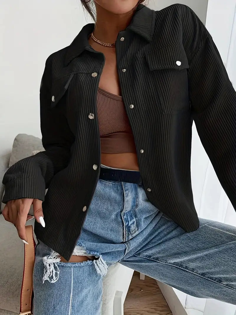 GR | Long-sleeved corduroy jacket with buttons
