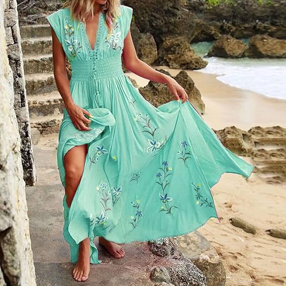 GR | Boho Dress with Embroidery for a Dreamy Summer Look