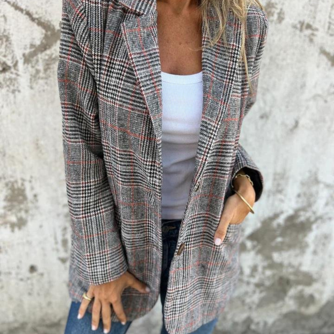 GR | Checkered blazer in an oversized look