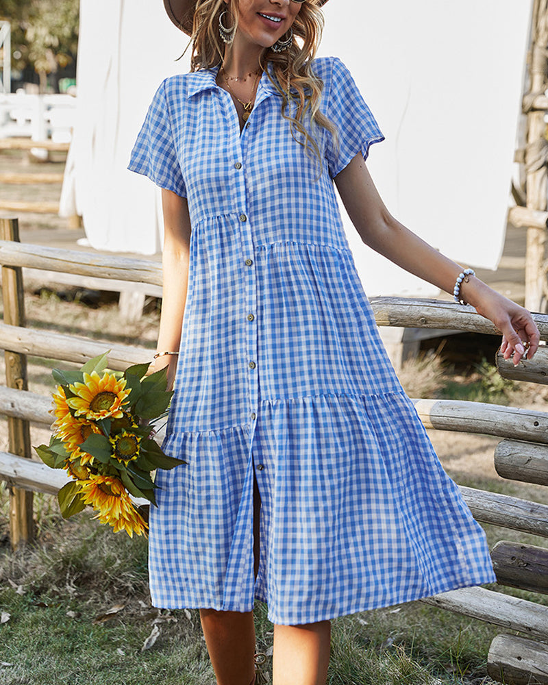 GR | Lässiges kariertes Hemdkleid