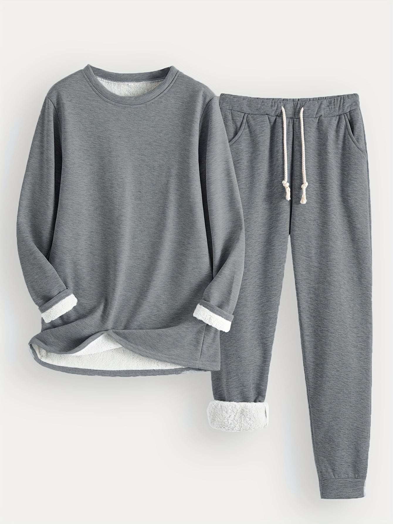GR | Stylish Winter Casual Thermal Sweatshirt and Jogging Pants Set for Women