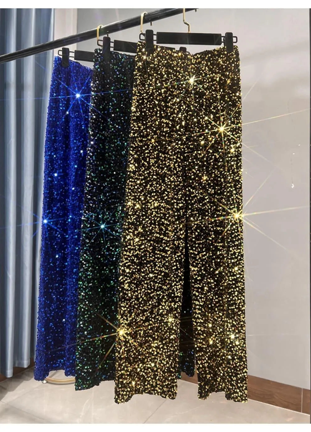 GR | Wide-leg sun pants with sequins