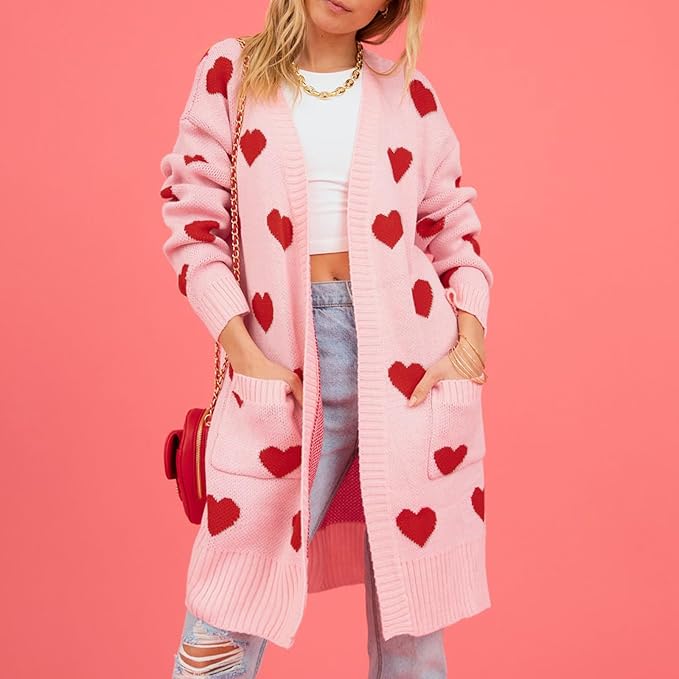 GR | Süßer Cardigan mit Herzmuster