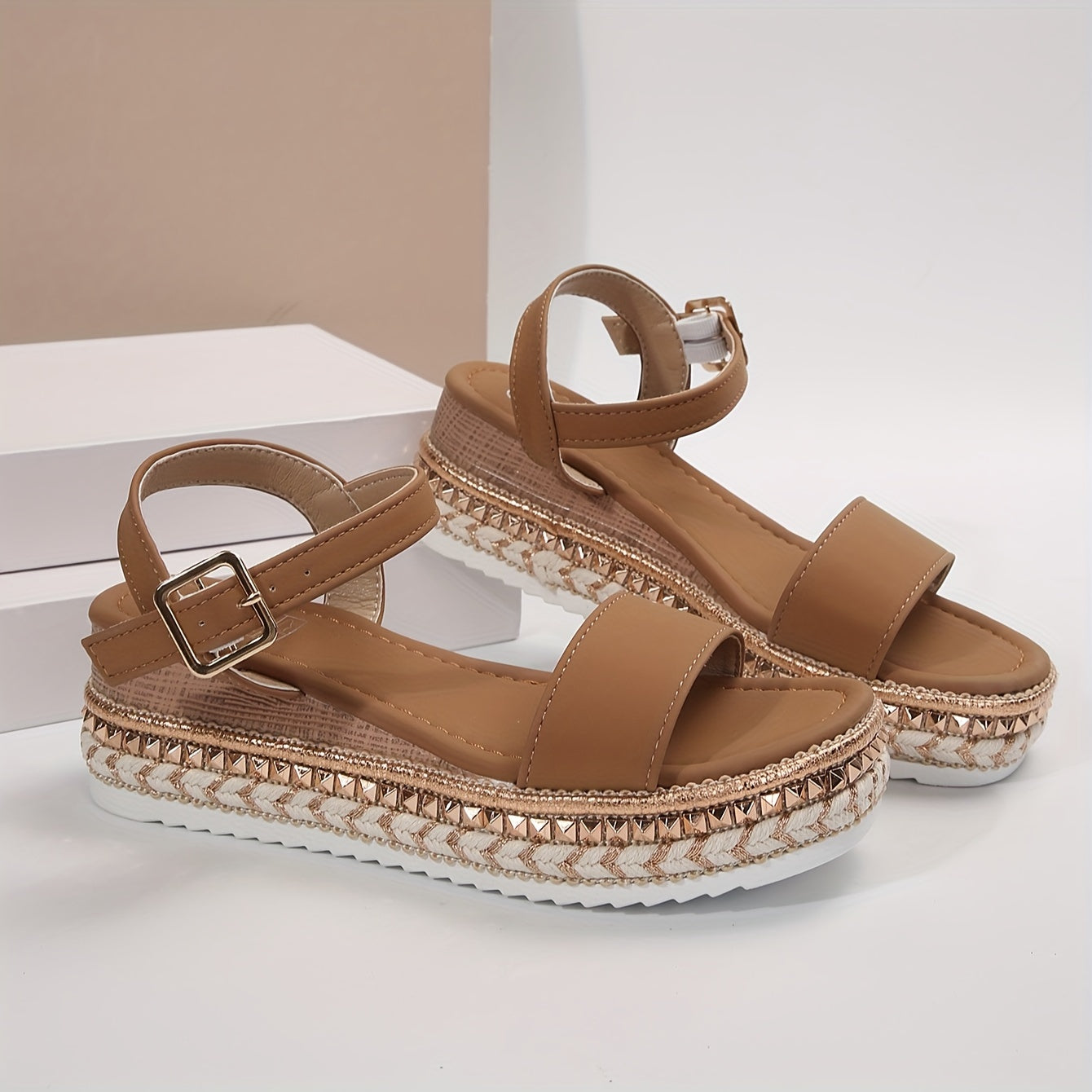 GR | Elegant Women's Buckle Comfort Platform Sandals
