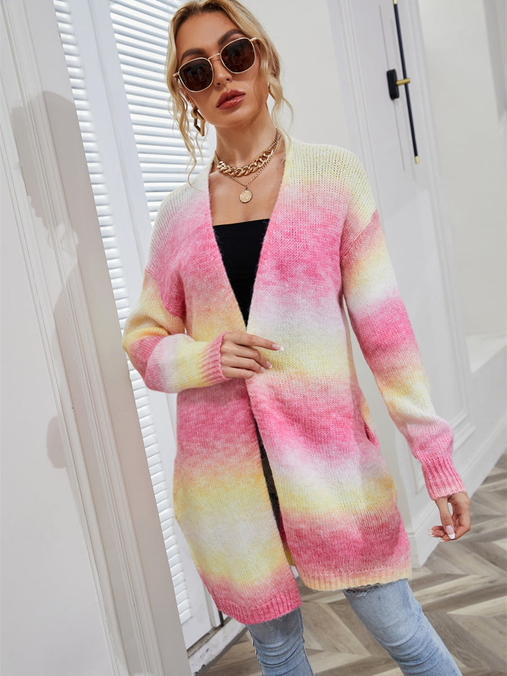 GR | Angel Wings Full Size Gradient Open Front Cardigan