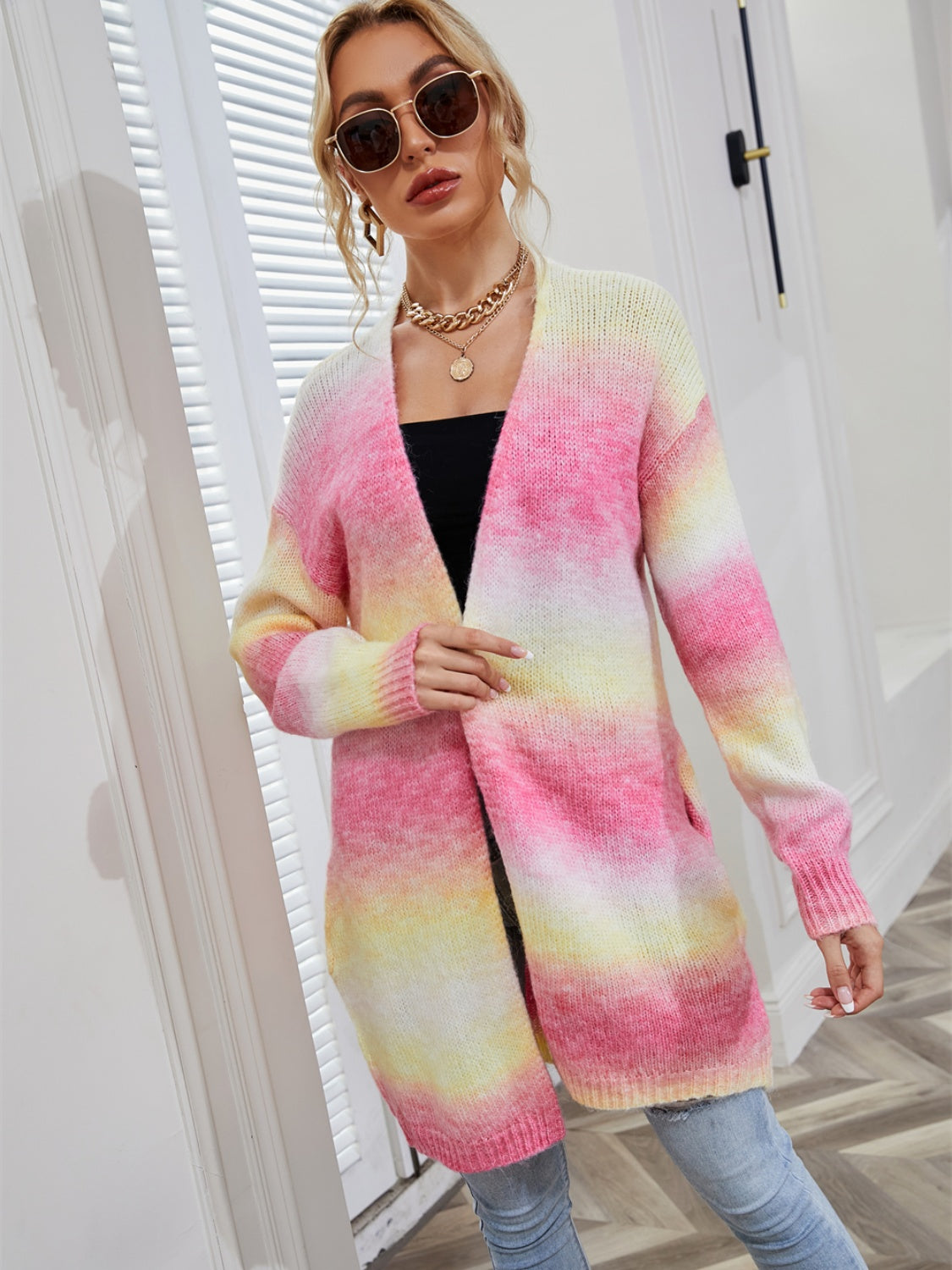 GR | Angel Wings Full Size Gradient Open Front Cardigan