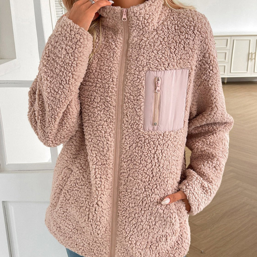 GR | Casual Winter Zip-Up Fuzzy Jacket for Women