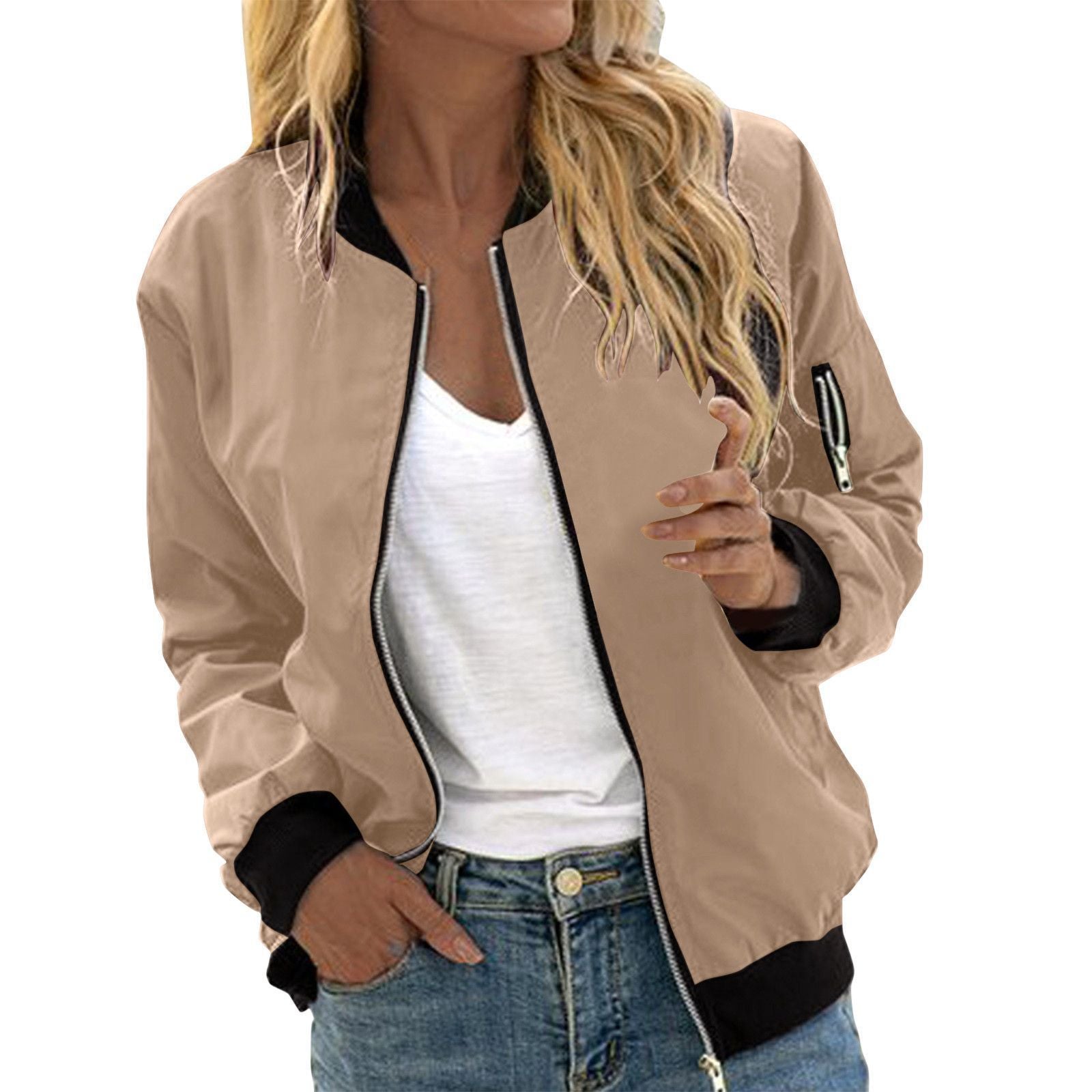 GR | Stylish Classic Bomber Jacket with Pockets - Perfect for Any Occasion