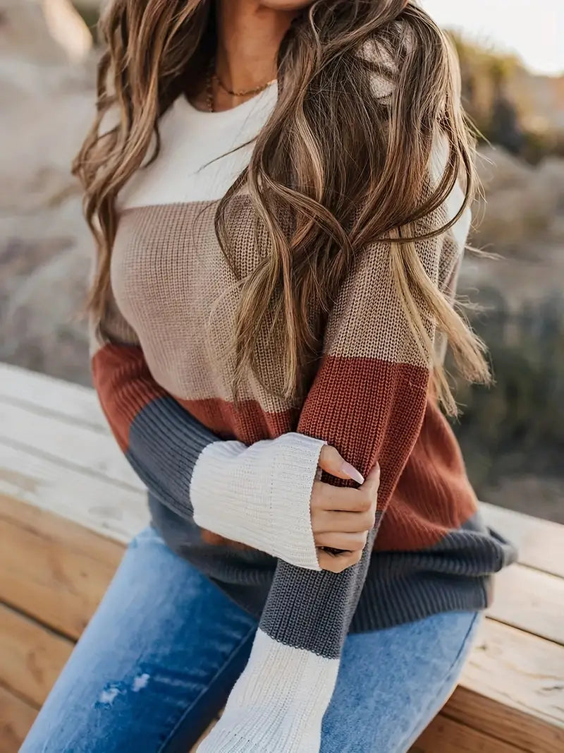 GR | Striped Knitted Women's Tops Stylish and Comfortable