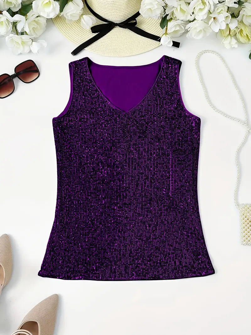 GR | Elegant sleeveless top with sequins