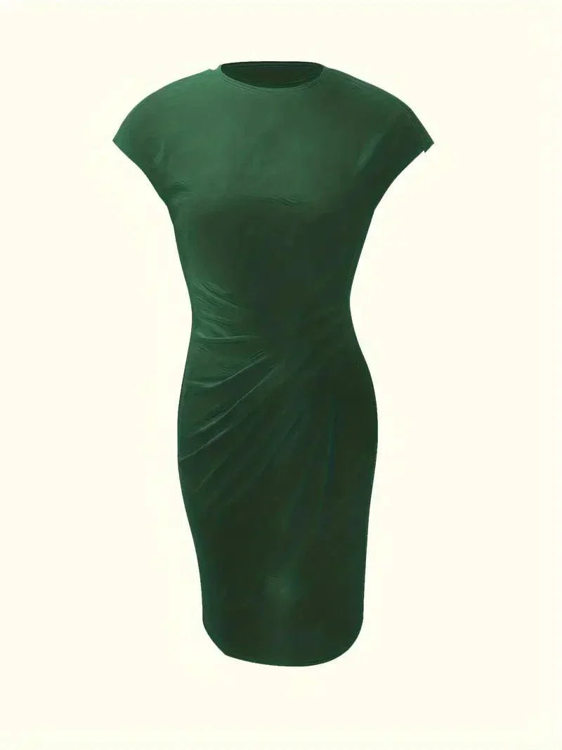 GR | Stilvolles Schmales Kleid Mit Rundhalsausschnitt