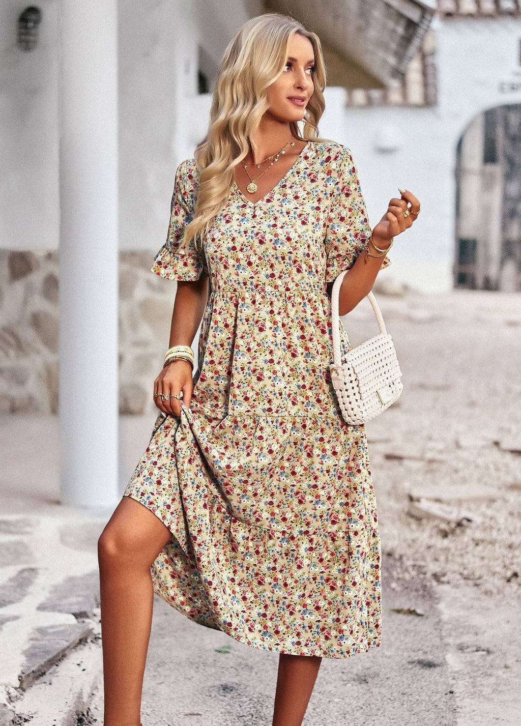 GR | Elegant V-neck dress for women