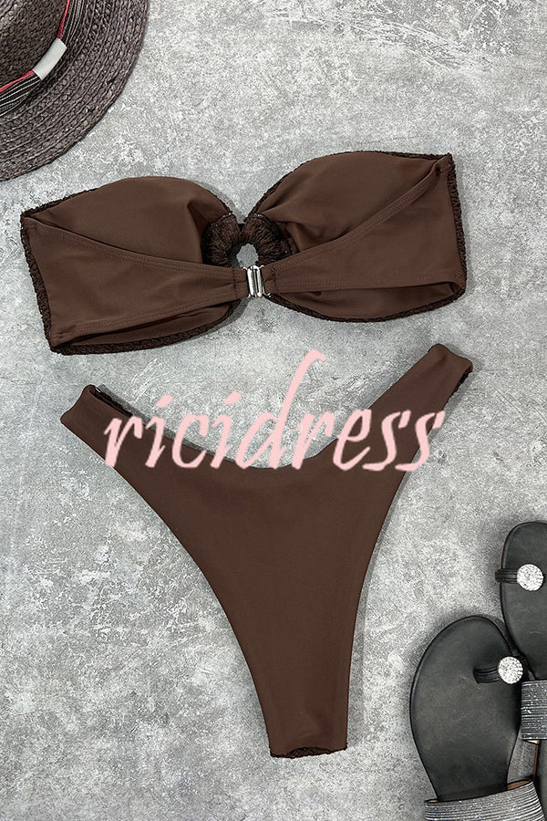 GR bandeau bikini with a ring neckline