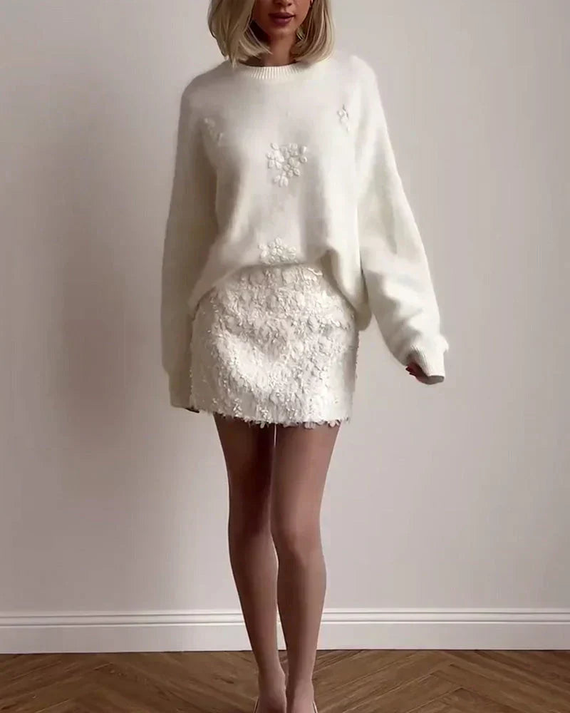 GR | Bestickte Blumenpullover