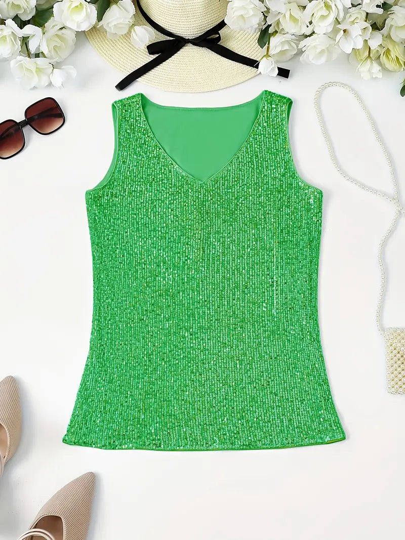 GR | Elegant sleeveless top with sequins