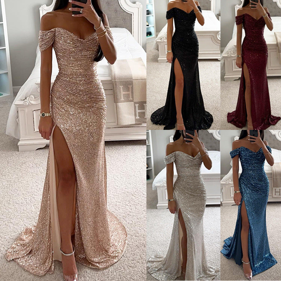 GR | Festive sequined dress with slit