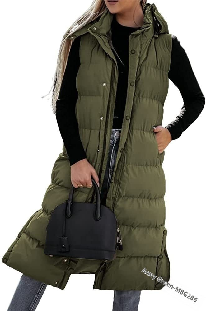 GR | Sleeveless, casual quilted jacket with hood and zipper