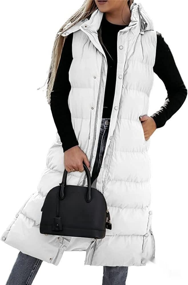 GR | Sleeveless, casual quilted jacket with hood and zipper