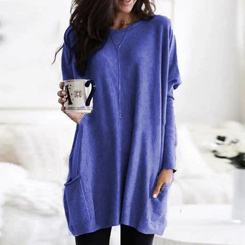 GR | Tunic with pockets - comfortable women's oversized top