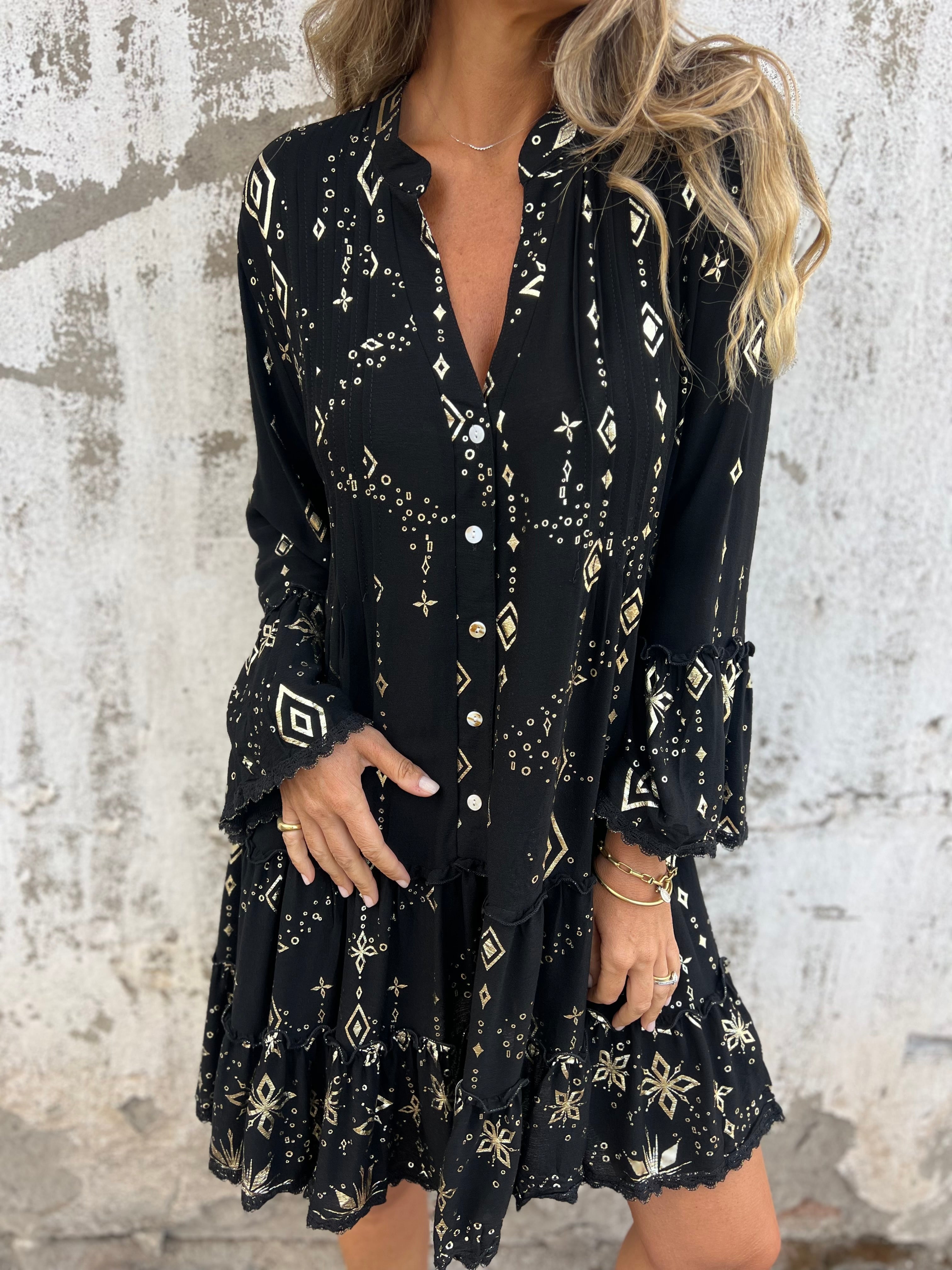GR | Boho Metallic Hemdkleid