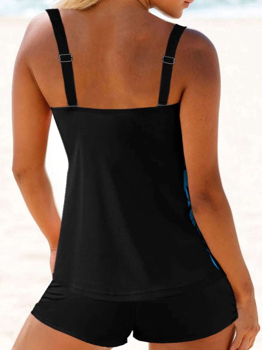 GR | Blumiges Tankini Satz Mit Eckigem Ausschnitt Für Damen