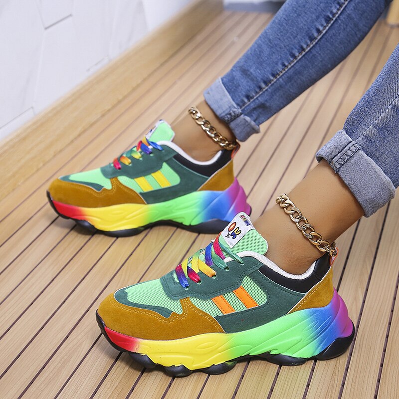GR - SwiftStep Comfortable Rainbow Sneakers
