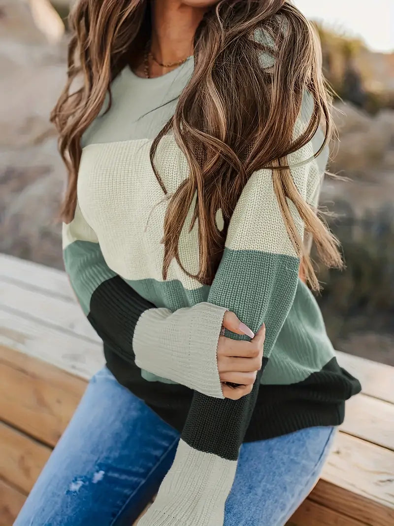 GR | Striped Knitted Women's Tops Stylish and Comfortable