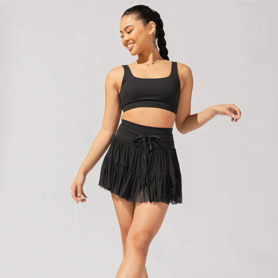 GR | High-waisted mini skirt with safety shorts