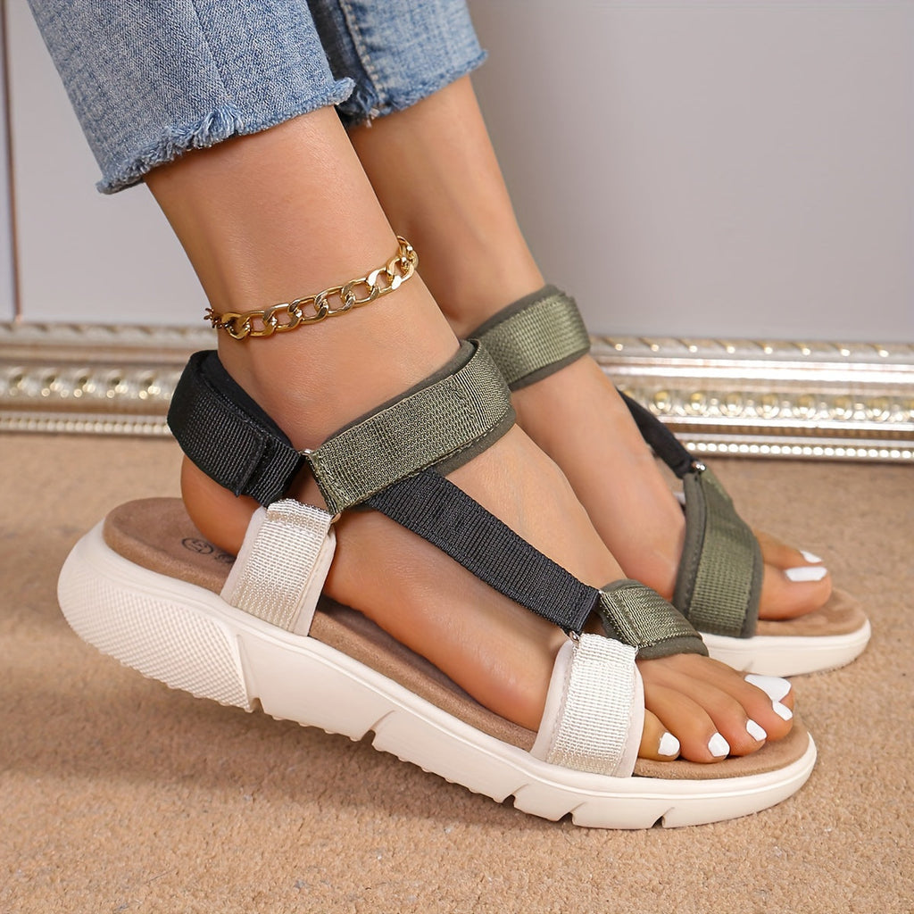 GR | Women's Sandals: Color Block, Non-Slip, Elegant, Lightweight, Outdoor, Summer