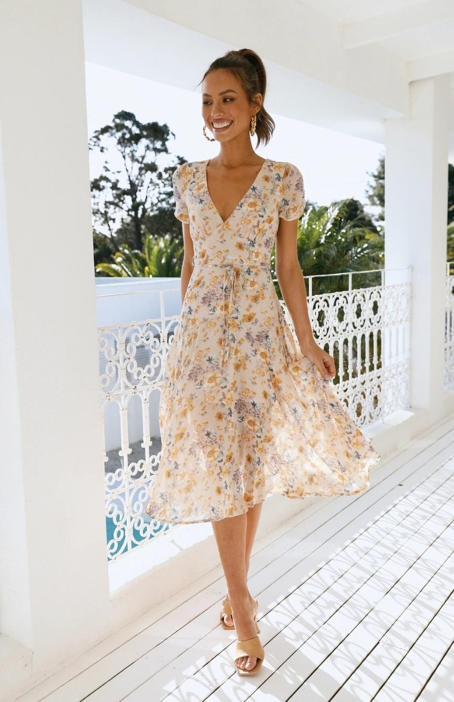 GR | Kleid in Midi Länge, Ideal Für Frühling Und Den Täglichen Gebrauch