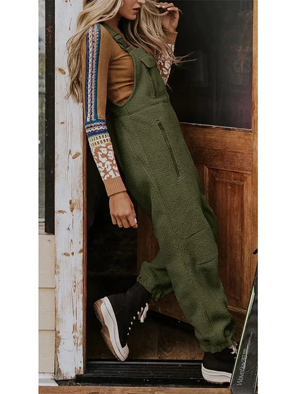 GR | Women's Fleece Thermal Overall with Zippered Pockets 