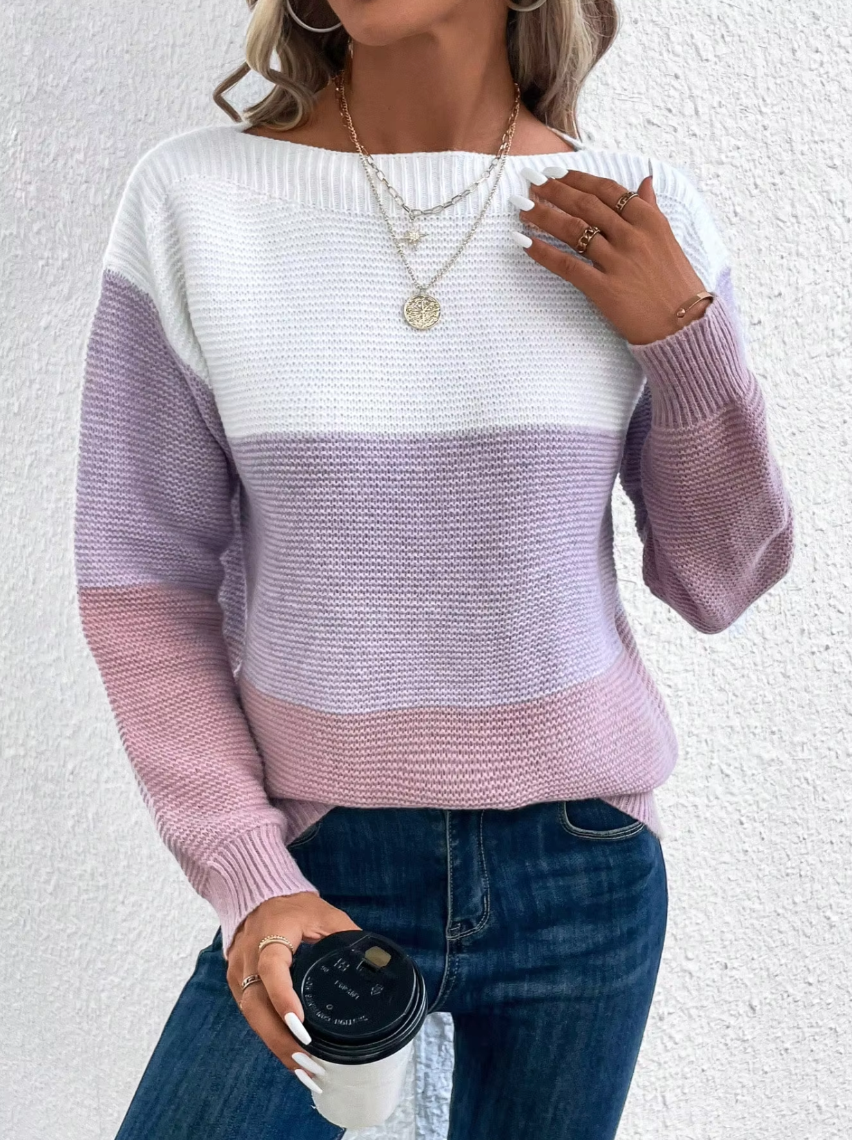 GR | Tricolor knit sweater