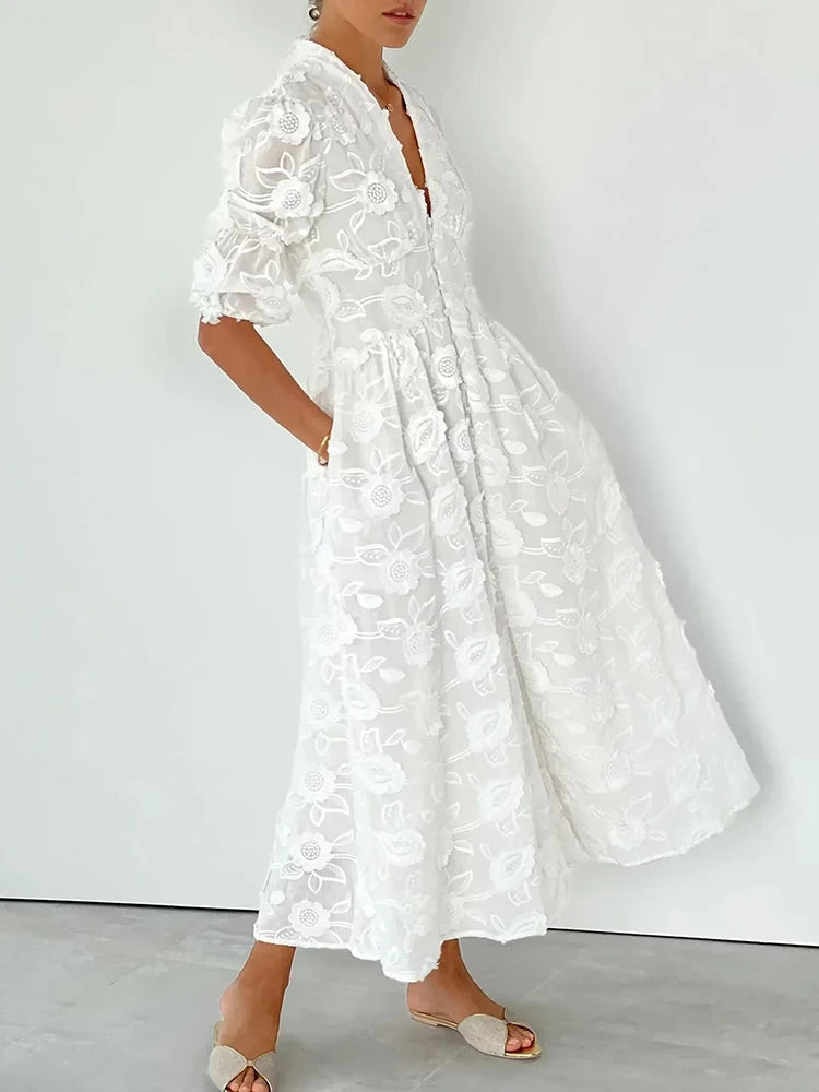 GR | Midikleid Mit Stickerei – Elegante Damenmode Für Jeden Anlass