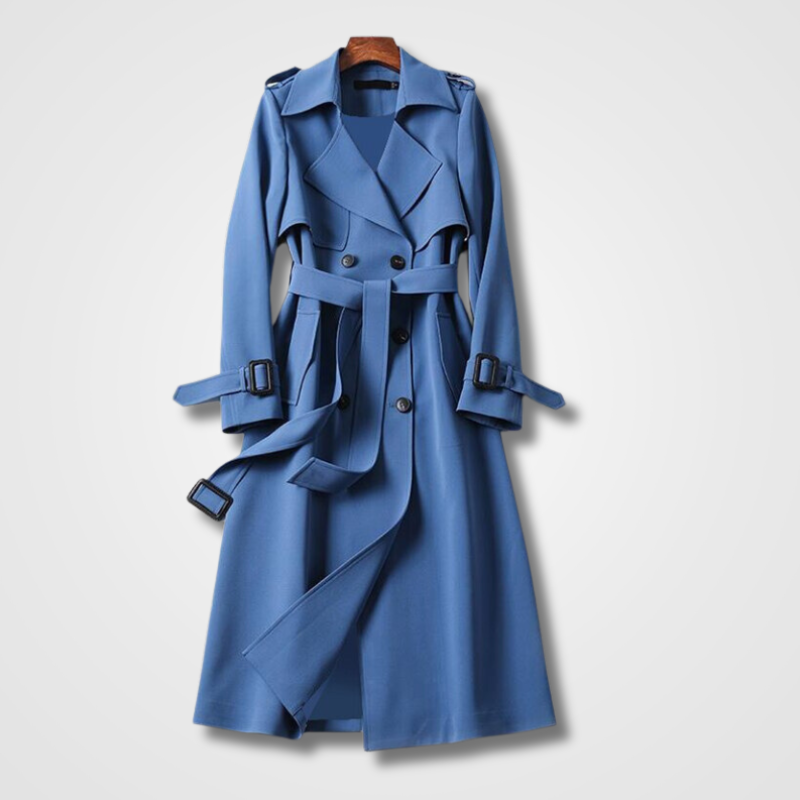 GR | Lässiger Langer Trenchcoat Mit