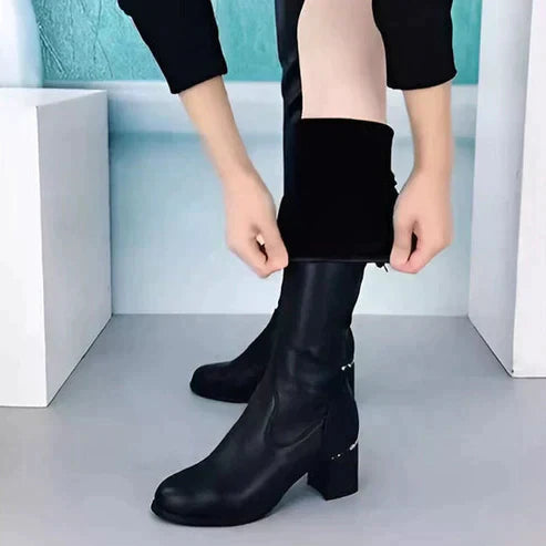 GR - Warm leather over-the-knee boots
