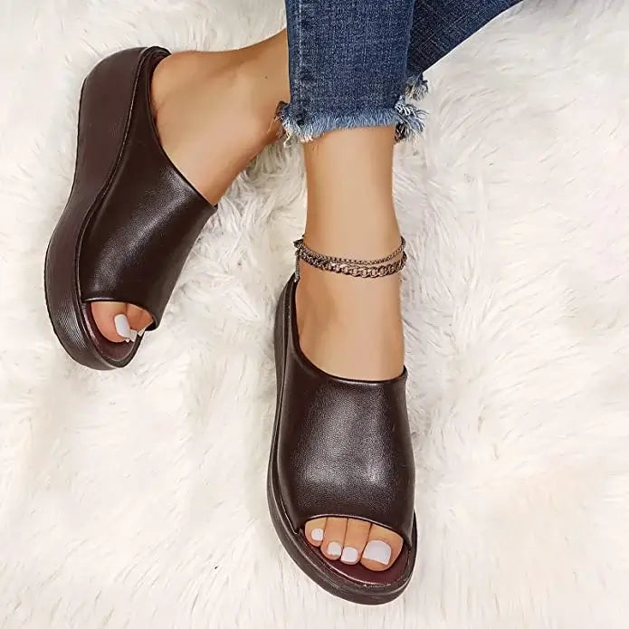 GR | Women's slippers with leather sole
