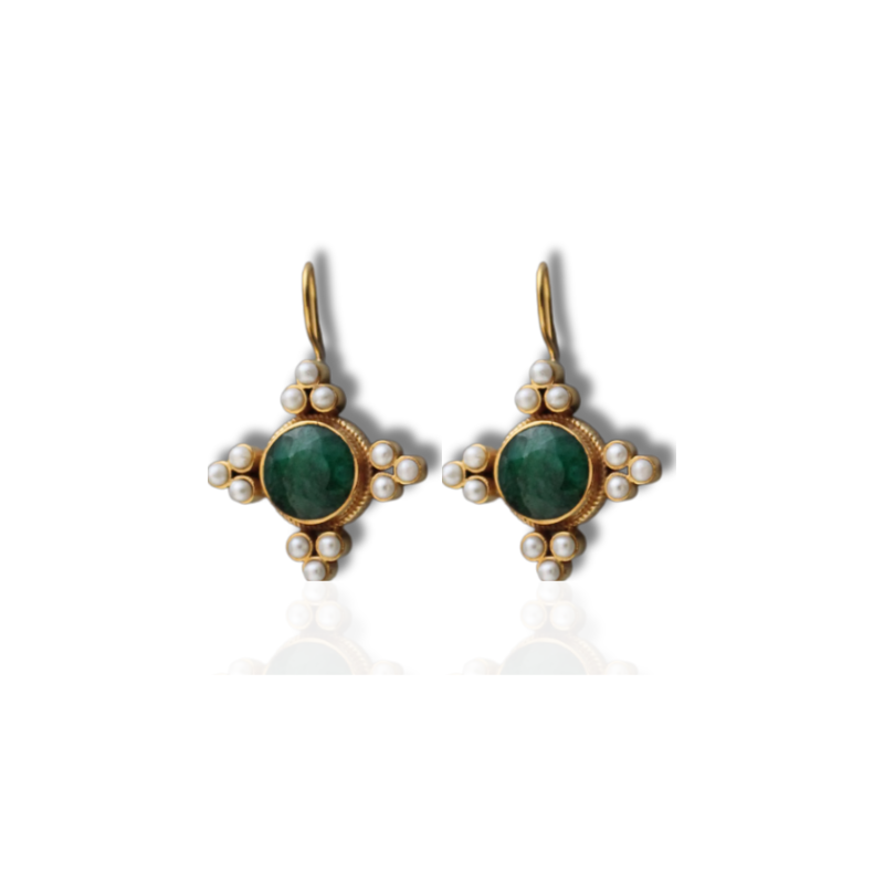 GR | Pearl Vintage Drop Earrings Gold Plated