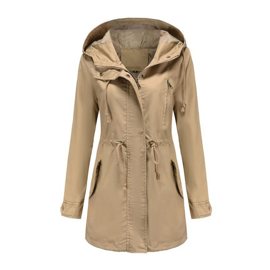 GR | Waterproof Long-Sleeved Hooded Jacket with Adjustable Drawstring