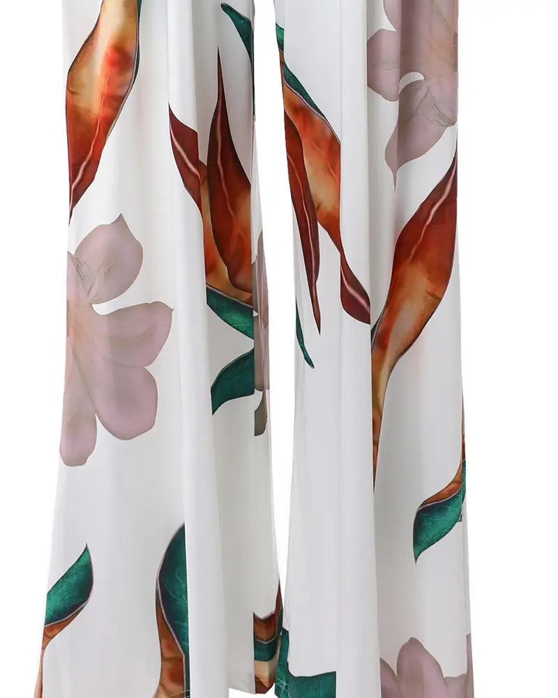 GR | Elegant jumpsuit dress with floral pattern