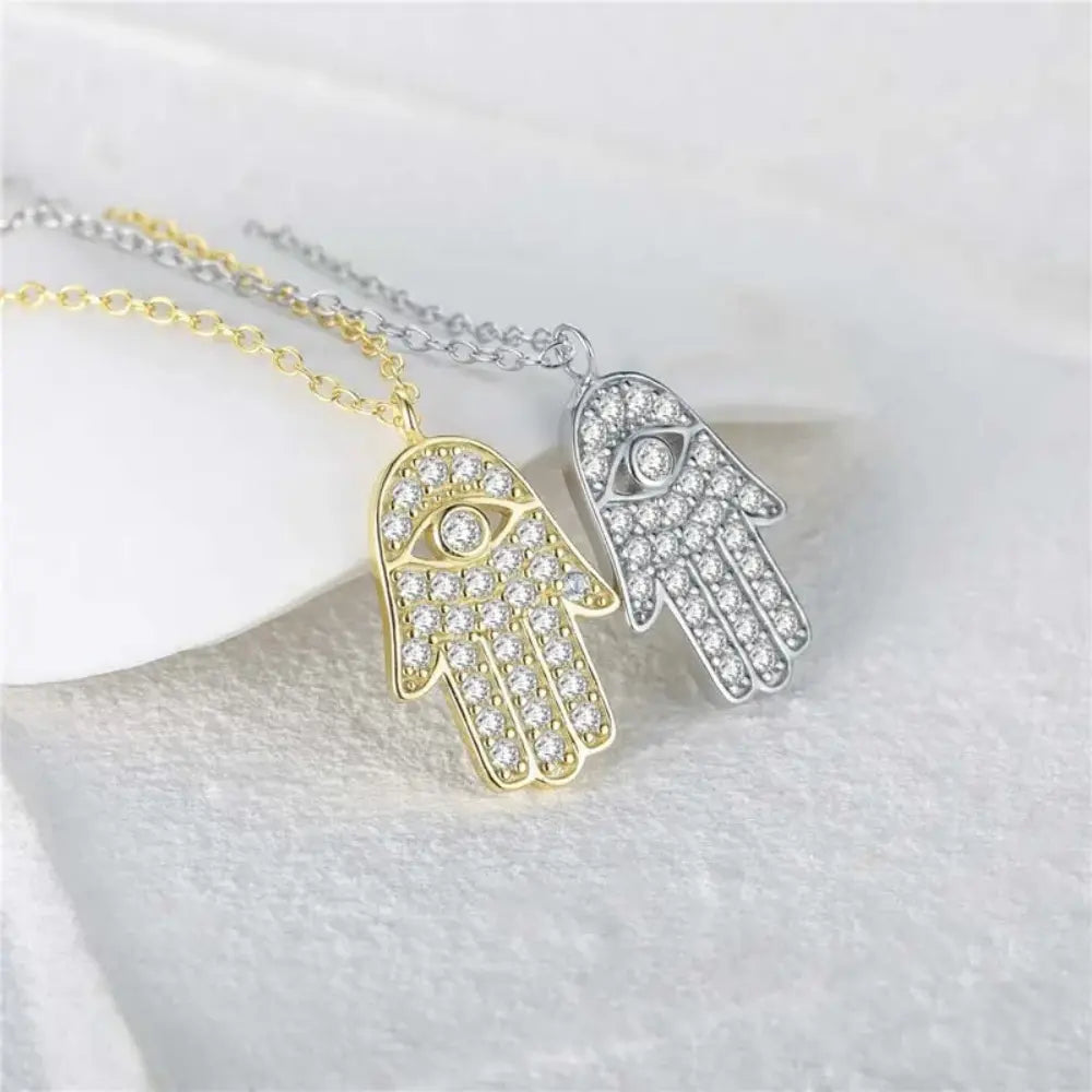 GR | Sterling Silver Diamond Protective Pendant for Women