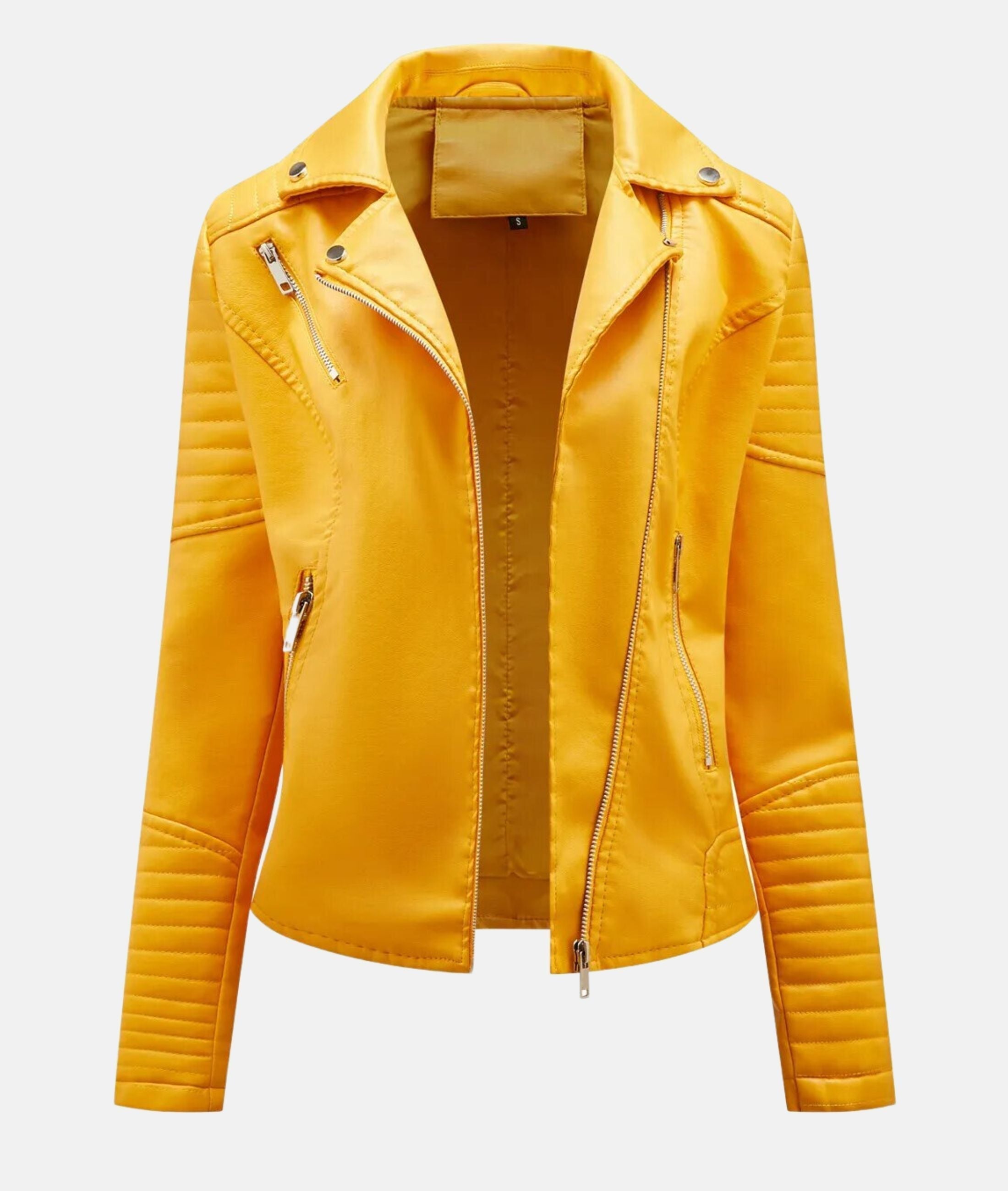 GR - Women's yellow motorcycle jacket for a bold statement