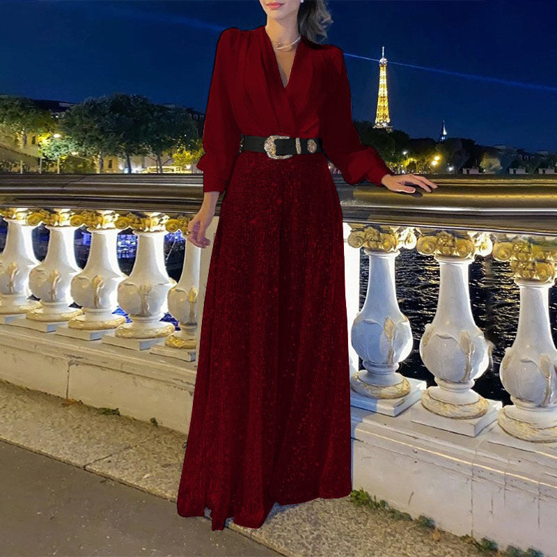 GR | Elegant cut - Wide-legged sequined jumpsuit